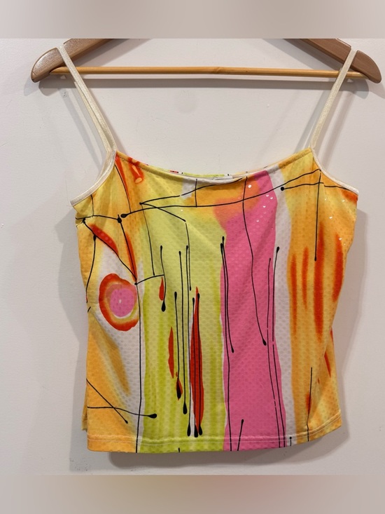 Joseph Ribkoff Tops - Joseph Ribkoff Abstract Sunrise Multicolor Y2k Women's Cami Tank Top Size 10